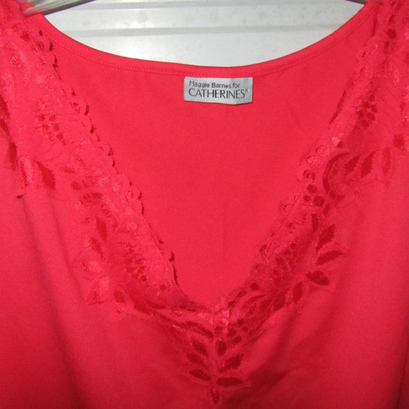5X Plus Size Catherines Orange Cami top Tank shirt Womens w/lace - Picture 2 of 2